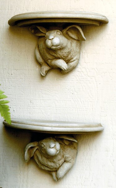 Stone Rabbit Statue - Bunny Brackets Sculptural Rabbit Corbels